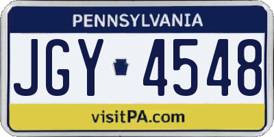 PA license plate JGY4548