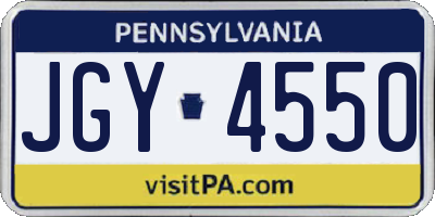 PA license plate JGY4550
