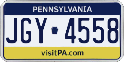PA license plate JGY4558