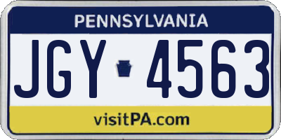 PA license plate JGY4563