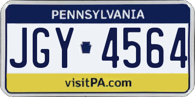 PA license plate JGY4564