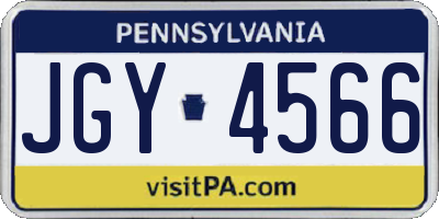 PA license plate JGY4566