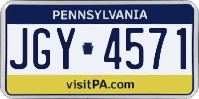 PA license plate JGY4571