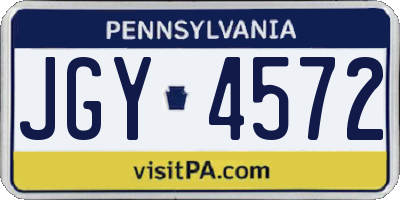 PA license plate JGY4572