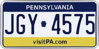 PA license plate JGY4575