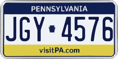 PA license plate JGY4576