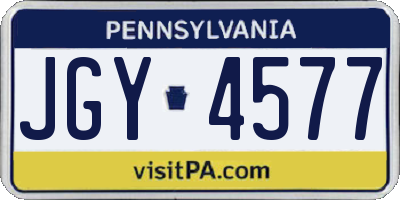 PA license plate JGY4577