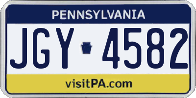 PA license plate JGY4582