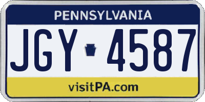 PA license plate JGY4587