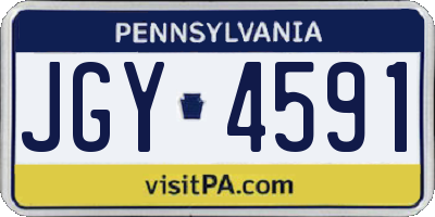 PA license plate JGY4591
