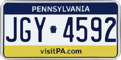 PA license plate JGY4592