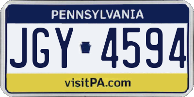 PA license plate JGY4594