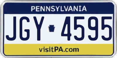 PA license plate JGY4595