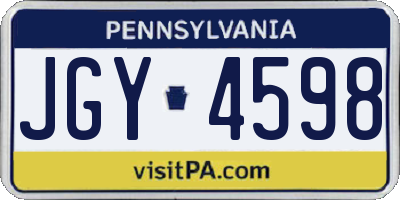 PA license plate JGY4598