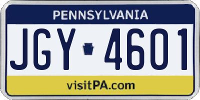 PA license plate JGY4601