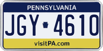 PA license plate JGY4610