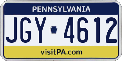 PA license plate JGY4612