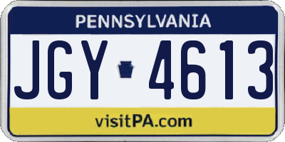 PA license plate JGY4613
