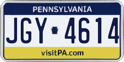 PA license plate JGY4614