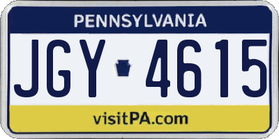 PA license plate JGY4615