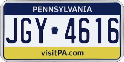 PA license plate JGY4616