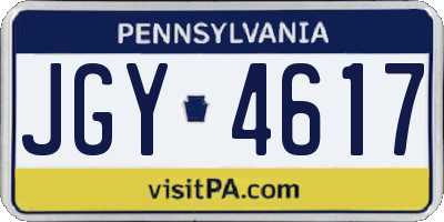 PA license plate JGY4617