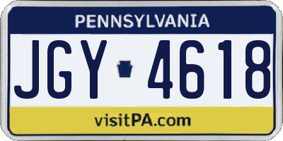 PA license plate JGY4618
