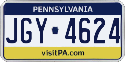 PA license plate JGY4624
