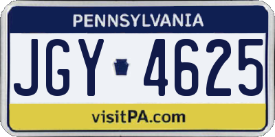 PA license plate JGY4625