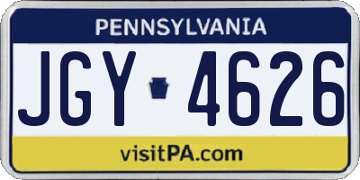 PA license plate JGY4626