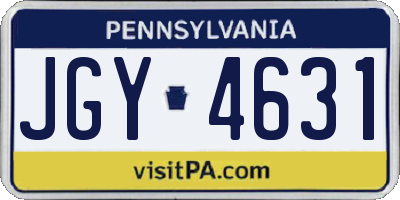 PA license plate JGY4631