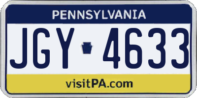 PA license plate JGY4633