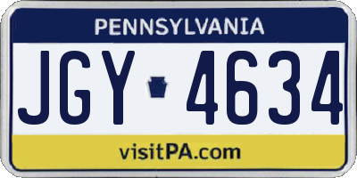 PA license plate JGY4634