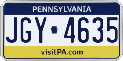 PA license plate JGY4635