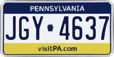 PA license plate JGY4637