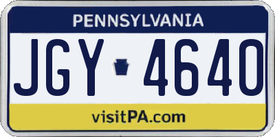 PA license plate JGY4640