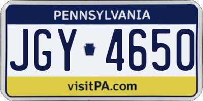 PA license plate JGY4650
