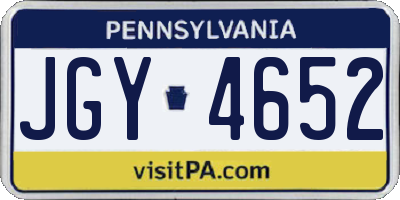 PA license plate JGY4652