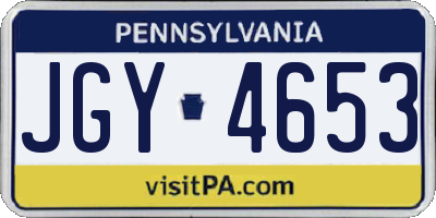 PA license plate JGY4653