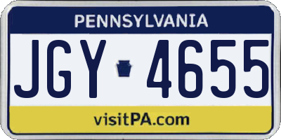 PA license plate JGY4655