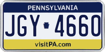PA license plate JGY4660