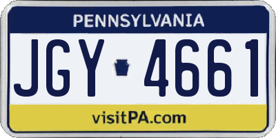 PA license plate JGY4661