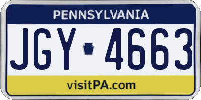 PA license plate JGY4663