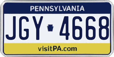 PA license plate JGY4668