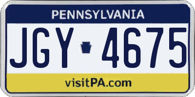 PA license plate JGY4675