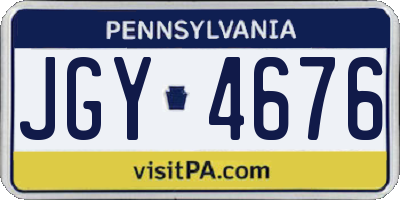 PA license plate JGY4676