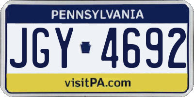 PA license plate JGY4692