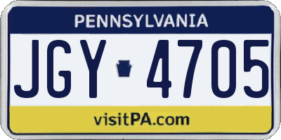 PA license plate JGY4705