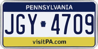 PA license plate JGY4709