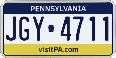 PA license plate JGY4711